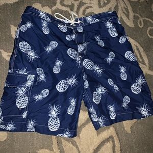 Navy and white chaps swim trunks